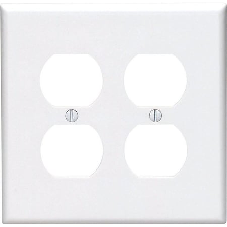 LEVITON Leviton Midway White 2 gang Nylon Duplex Outlet Wall Plate 0PJ82-00W